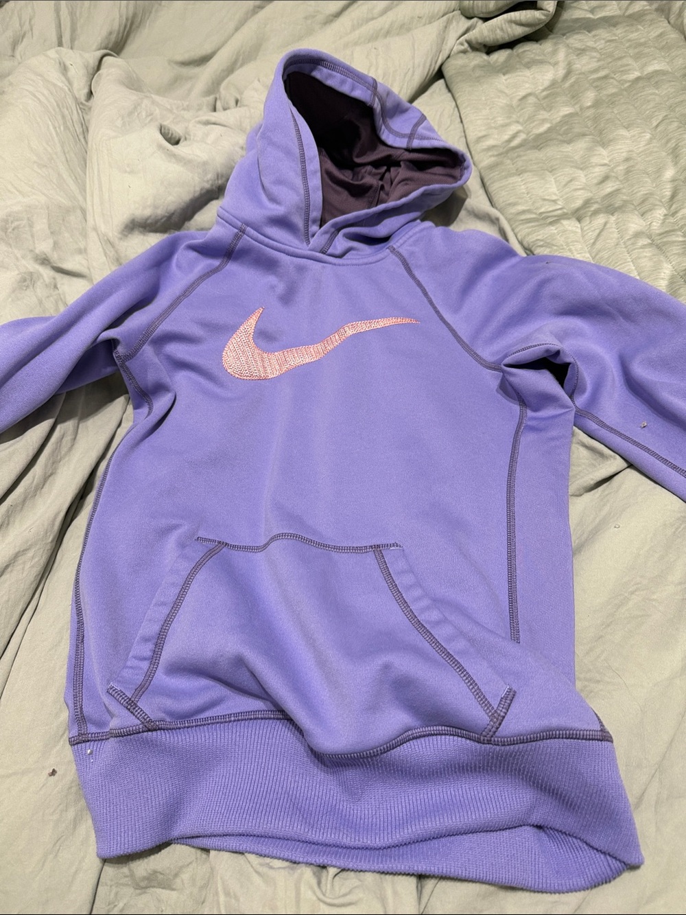 Nike Purple Pullover Hoodie with Pink Swoosh